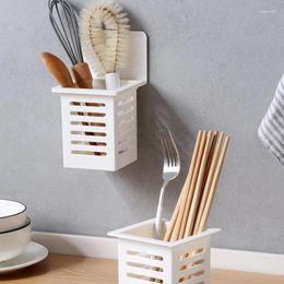 Kitchen Storage 1PC Wall-mounted Chopsticks Box Drain Cage Home Punch-free Knife Fork Spoon Holder Organizer