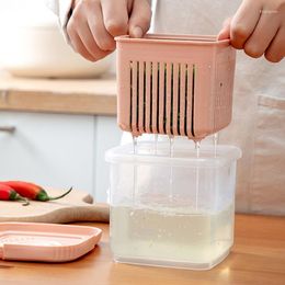 Storage Bottles Kitchen Fresh-keeping Box Thickened Transparent Double-layer Ginger Garlic Green Onion Gadget Inner Sieve Separable