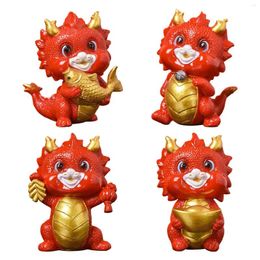 Garden Decorations Resin Chinese Dragon Statue Cute Ornament Year Figurine For Office Bookshelf Desktop Cabinet Home Decoration