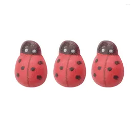 Garden Decorations Simulation Insects Micro Landscape Decor Mini Ladybugs Wooden Ornament Miniture Decoration