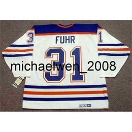 Weng Men Women Youth GRANT FUHR 1984 CCM Vintage Home Hockey Jersey All Stitched Top-quality Any Name Any Number Goalie Cut