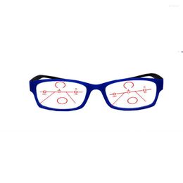 Sunglasses Progressive Multifocal Anti Blu Light Reading Glasses Rectangular Men Women High Quality Business Halfrim 0.75 To 4.0