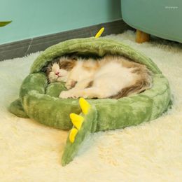 Cat Beds Dog Bed Cut Animal Warm Round Half Pack Nest Deep Sleep Mat Pet Simple Design Quality Cartoon Shape Velvet