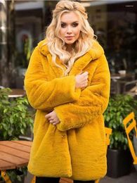 Women's Fur Solid Coat Long Jacket Women 2023 Winter Thick Warm Stand Collar Rex Coats Fashion Streetwear Furry Overcoat