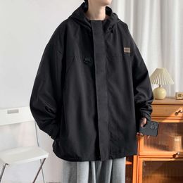 Arc-Coated men's new outdoor hooded jacket for autumn and winter 2023 functional and handsome loose design and a sense of niche charging jacket