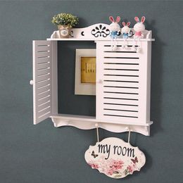 Nordic Electric Metre Occlusion Box Simple Hollow Carved Wall Ornament Frame Home White PVC Board Distribution Box Y1116318Z