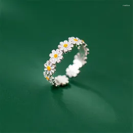 Cluster Rings Fashion Daisy Flower Finger Ring Classic Jewellery For Women Girls Wedding Christmas Gift Jz054