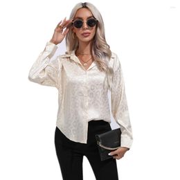 Women's Blouses Fashion Women Loose Long Sleeve Leopard Print Shirt Spring Summer Lady Big Size Single Breasted Blouse Tops