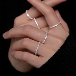 With Side Stones Trendy 925 Sterling Silver Bling Cocktail Ring for Women Simple Daily Wearing Jewellery Ring Unisex For Partner 230410