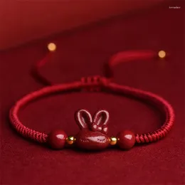 Charm Bracelets Ruifan Cinnabar Red Black Rope Chain Braided For Women Girls Handmade Fashion Jewellery Accessories YBR799