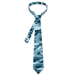 Bow Ties Blue Camo Tie Camouflage Print Daily Wear Neck Classic Elegant For Unisex Adult Custom Collar Necktie Gift