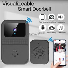 Doorbells 1Set Smart Home Wireless Video Doorbell 2-Way Audio HD Video Doorbell Camera Cloud Storage Night Vision 2.4G WiFi Compatible YQ231111