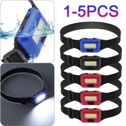 Head lamps 5Pcs Mini COB led front Headlight Portable Powerful led headlamp 3 Mode Outdoor Headlamp Frontal light head torch Fishing Light P230411