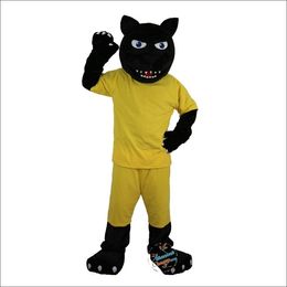 2024 Discount Black Sport Leopard Panther Cartoon Mascot Costume Party Fancy Dress Suits Adult Unisex