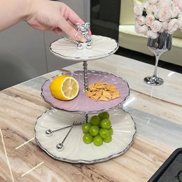 Plates Luxury European Cake Stand Wedding PartyDessert Table Candy Fruit Plate Self-helpDisplay Home Decoration Trays