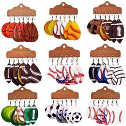 Dangle Earrings Leather For Women Fashion Creative Personality Football Basketball Set Girls Holiday Party Gift