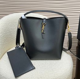 Luxury Designer LE 37 bucket Shoulder Drawstring Bags Womens Genuine Leather strap mens crossbody tote Purse mirror quality lady Top handl handbag clutch bag