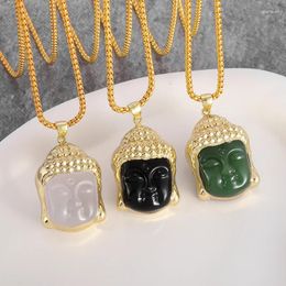 Pendant Necklaces Buddhist Buddha Statue Sakyamuni Head Necklace Is Suitable For Men And Women To Wear Fashionable Religious Jewelry Gifts