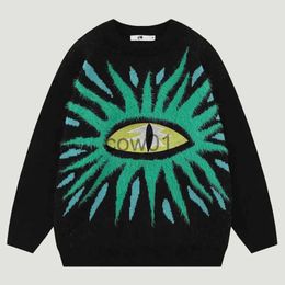Men's Sweaters Hip Hop Oversized Ugly Knitted Sweaters Men Harajuku Eye Pattern Embroidery Jumper Retro Casual Loose O-Neck Y2K Pullover Unisex J231111