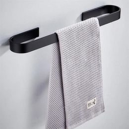 Towel Holder Bathroom Towels Rack Hanger Black Silver Stainless Steel Wall Hanging Bar Organizer Kitchen Storage Shelf Racks264a