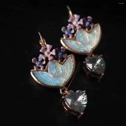 Stud Earrings Dream Angel Enamel Craft Pendant Jewellery For Woman Trend