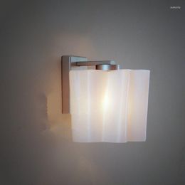 Wall Lamps The Nordic Minimalist And Modern Lamp Milk Glass Shade Bedroom Light Creative Personality White Cloud Aisle Tool