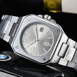 Bell Wrist Watches for men 2023 mens Watches Three needles Quartz Watch Top Luxury Brand Steel Belt Men Fashion Europe designer watches Montre de luxe