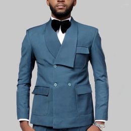 Men's Suits 1pcs Latest Designs Double Breasted Men Wedding Suit Slim Fit Tuxedo Custom Groom Prom Blazer One Pieces