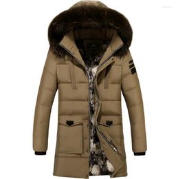 Men's Down Winter Warm Parkas Jackets Mens Fashion Casual Large Size Loose Solid Long Section Jcakets Cotton Coat Size6XL