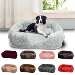 kennels pens Large Dog Bed Dog Plush Pet Bed Winter Thickened Pad Dog Sleeping Bed Sofa Removable Pad Dog Small Large Dog square kennel 231110