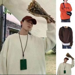 Men's Sweaters Men Sweater Knitted Loose Long Sleeve Vintage Soft Pullover Elastic Mid Length Plus Size Streetwear Spring