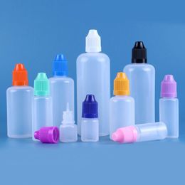 Dropper Bottles 3ml 5ml 10ml 15ml 20ml 30ml 50ml Plastic PE Soft Empty Needle Bottle with Childproof Cap Long Thin Dropper Tips Xhbxu