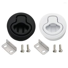 All Terrain Wheels 2" Black/ White Round Locking Flush Pull Latch Replacement Plastic For RV Marine Boat