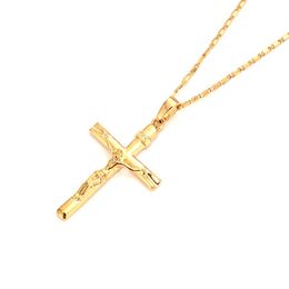 Charms Hip-Hop Gold Cross Necklace Pendant For Men Chain Alloy Male Jewellery Gifts