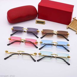 Luxury Designer sunglasses for men women snake glasses frame Square Rimless sunglass classic vintage eyewear Anti-UV driving new fashion sun glass