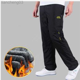 Men's Pants Men's Sweatpant Trousers Autumn Winter Plus Velvet Warm Pants Quick-drying Loose Straight Winter Wear-resistant Waterproof Pant W0411