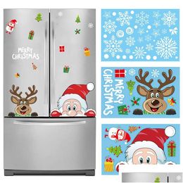 Wall Stickers Christmas Window Sticker Santa Claus Elk Merry Decorations For Home Cristmas Ornament Decor Xmas Gifts Year 220919 Dro Dhsap