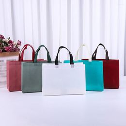 Shopping Bags Portable Reusable Bag 2024 Non-Woven Large-capacity Pouch Eco Folding Storage Convenient Handbags Solid Colour