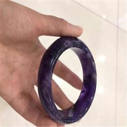 Bangle Genuine Natural Lavender Quartz Purple Crystal Lady Inner Diameter 56mm