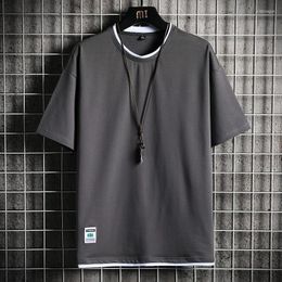 Men's T Shirts 2023 Summer Men Casual T-Shirt Male Loose Solid Color TShirts Mens Sportswear O-Neck Short Sleeve Street Tops Tees Clothing