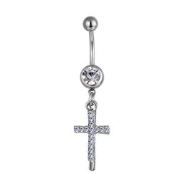 Navel Bell Button Rings D0177 Cross Clear Color Belly Ring Drop Delivery Jewelry Body Dhgarden Otzdm