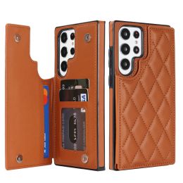 Leather Wallet Card Slots Magnetic Case For Samsung S23 Ultra S22 Plus S21 FE A14 A54 A53 A52 A13 A72 A73 Note20 Ultra Thin PU Leather Stand Phone Cover