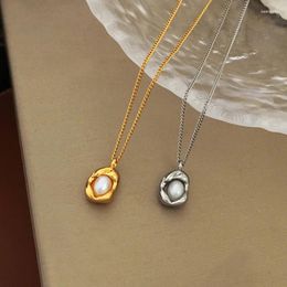 Pendant Necklaces Instagrammable Jewelry Specific Character Feminine Style Brass With Gold Plating Fashion Versatile Oval Shaped For Woman