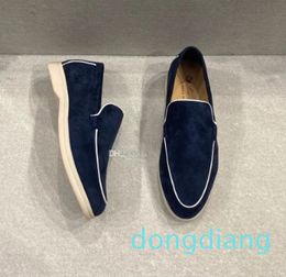 Men casual shoes loafers low top suede leather oxfords summer walk loafer slip on loafer rubber sole flats