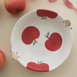 Bowls Japanese Hand-painted Apple Bowl Three-dimensional Hedgehog Household Dish Salad Dessert Rice Deep Plate