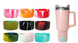 Rubber Bottom for 40oz Tumbler Colourful Coaster Rubbers Cover Cap Anti-Slip Self Adhesive Travel Tumblers Bottom E0411