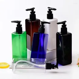 Storage Bottles 20pcs 300ml Empty Square Black Brown Plastic Bottle With Clamp Lotion Pump For Shower Gel Shampoo Liquid Soap Cosmetic