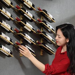 Tabletop Wine Racks Rack Wall Mounted Bottle Holder Display Iron Stand Champagne Bottles Storage 230410