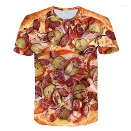 Men's T Shirts Hamburger Pizza 3D Printing Men's Round Neck Summer T-shirt Funny Unisex Top Casual Tops