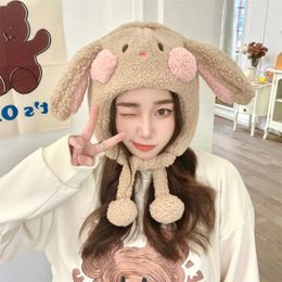 Berets Fashion Cartoon Caps Cute Hats Women's Winter Hat With Ear Flaps Crochet Ears For Gils Friends Warm Cap